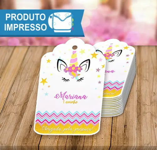 Tag De Agradecimento Unicornio