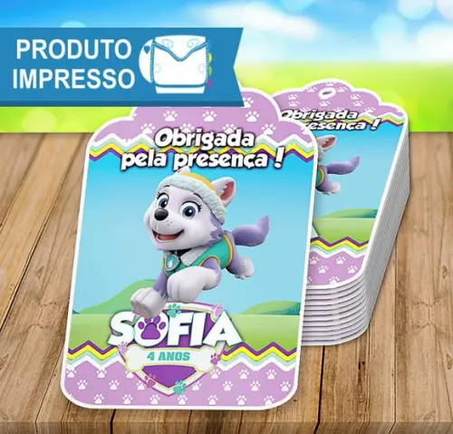 Tag de Lembrancinha Everest da Patrulha Canina