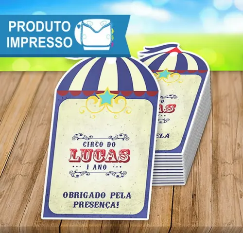 Tag de Lembrancinha Circo Vintage