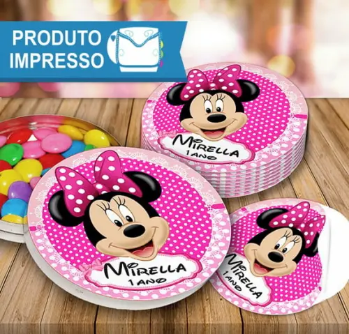 Tag Latinha Minnie Rosa