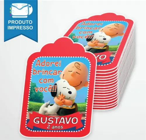 Tag Personalizada Snoopy Retangular