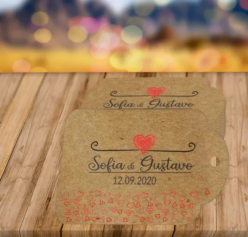 Tags Kraft Casamento Artesanal Personalizada