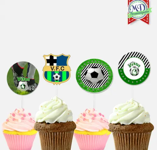 Topper Cupcake Futebol