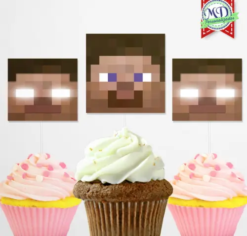 Topper Cupcake Minecraft