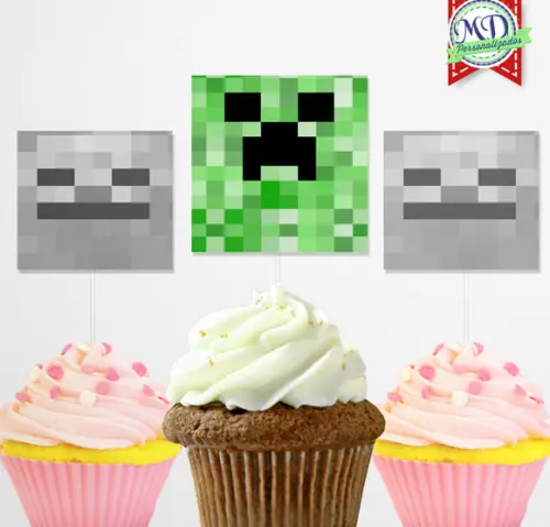 Topper Cupcake Minecraft
