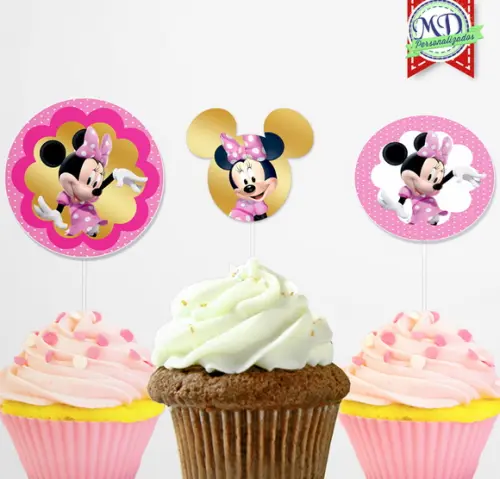 Topper Cupcake Minnie Rosa