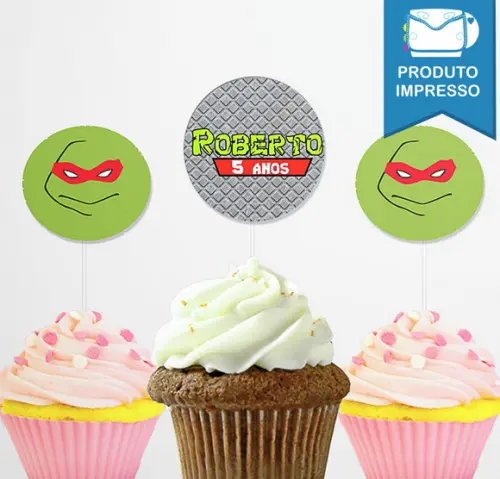 Topper Cupcake Tartarugas Ninja