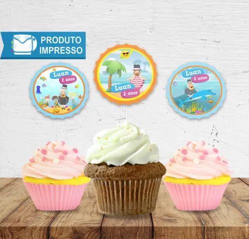 Topper para Docinho Mundo Bita - Fundo do Mar