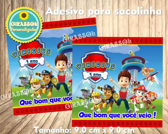 Adesivo de sacolinha Patrulha Canina