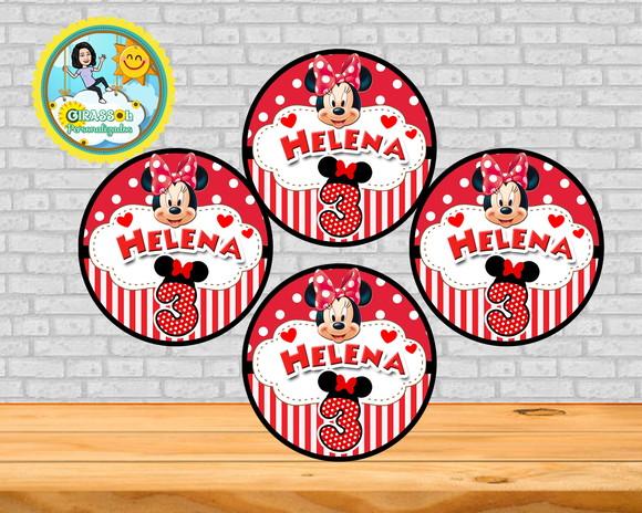 Adesivo para Latinha da Minnie Vermelha
