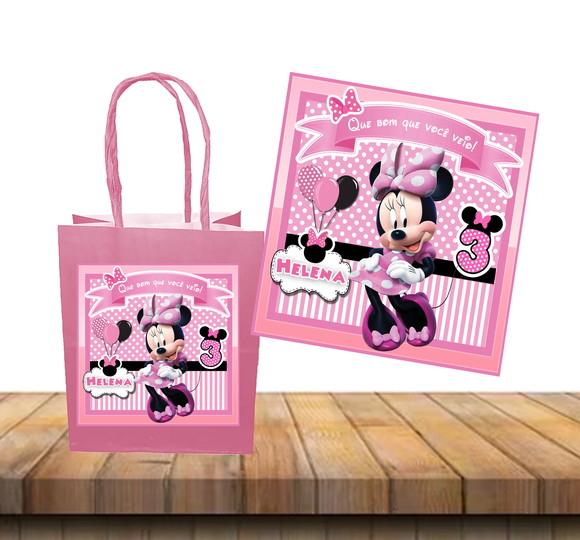 Adesivo para Sacolinha Minnie Rosa