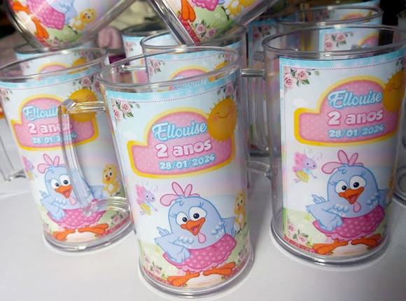 Caneca Acrílica Galinha Pintadinha Candy