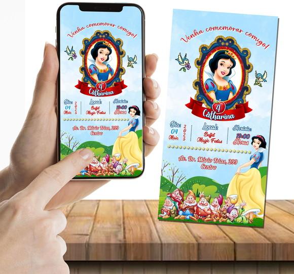 Convite Digital Branca de Neve