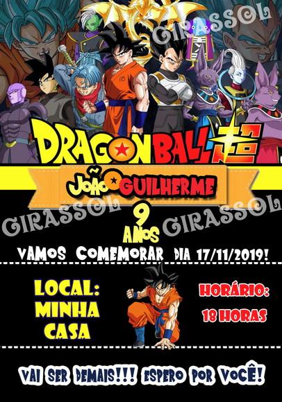 Convite Digital Dragon Ball