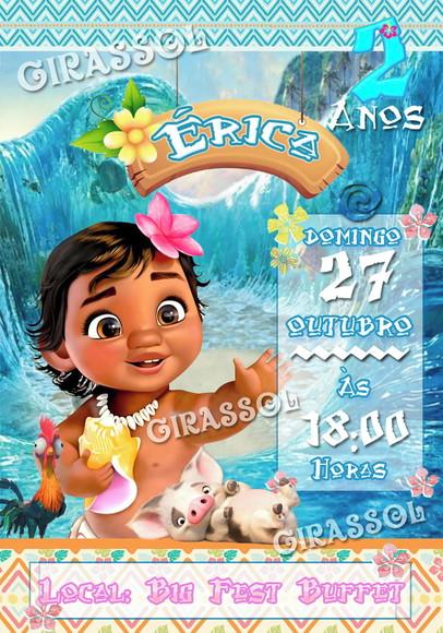 Convite Digital Moana Baby