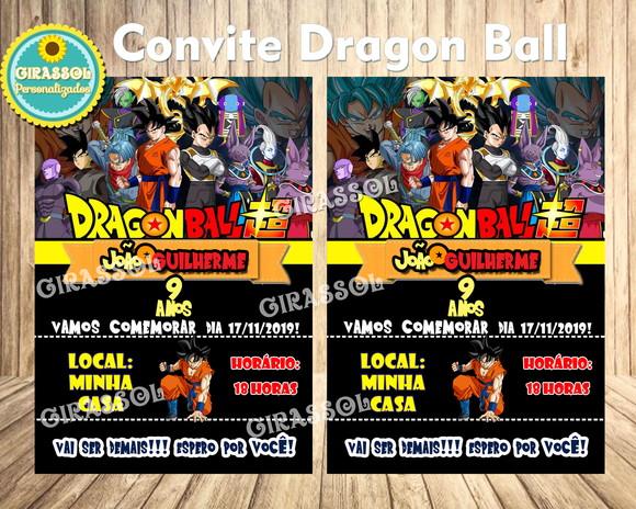 Convite Dragon Ball 10x7 cm