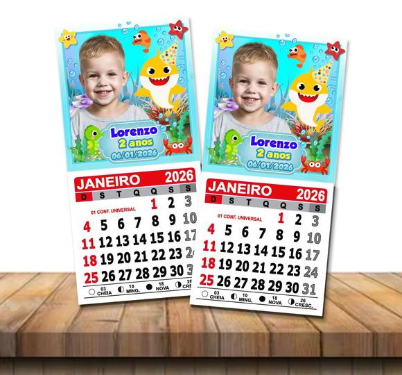 Foto Imã com Mini Calendário Baby Shark