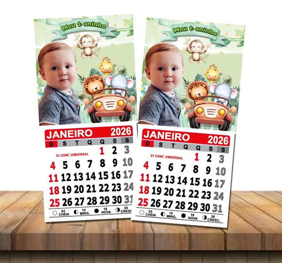 Foto Imã com Mini Calendário Safari Aquarela