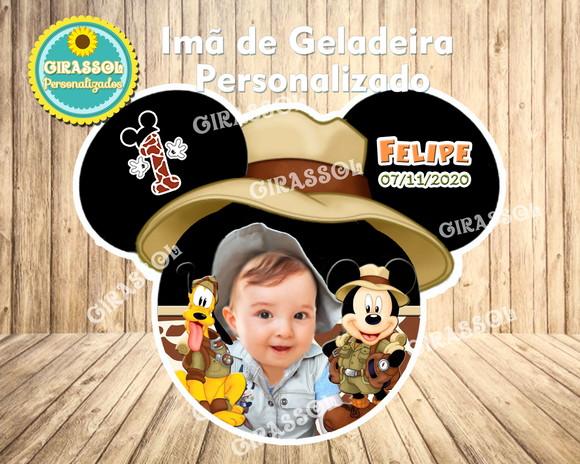 Imã com Recorte Mickey Safari
