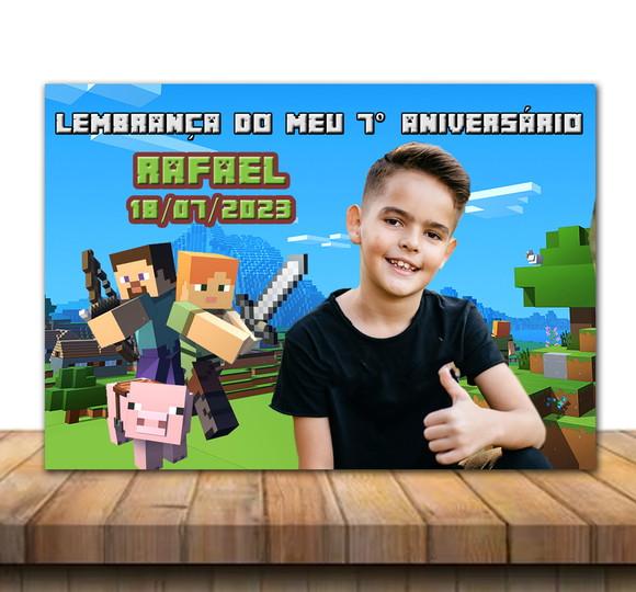 Lembrança de Aniversário Imã de Geladeira Minecraft 10x7cm