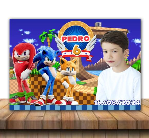 Lembrança de Aniversário Imã de Geladeira Sonic 10x7 cm