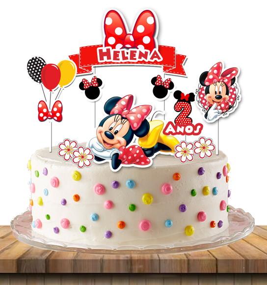 Topo de Bolo Minnie Vermelha