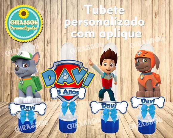 Tubete com Aplique 3d - Patrulha Canina