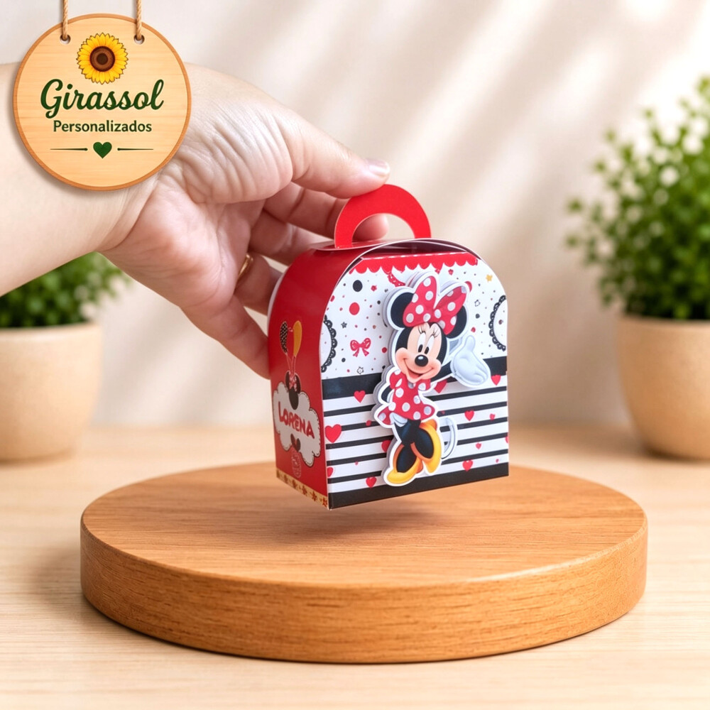 Kit de 20 Caixas Personalizadas Minnie Vermelha