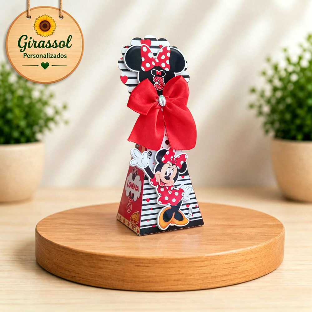 Kit de 20 Caixas Personalizadas Minnie Vermelha