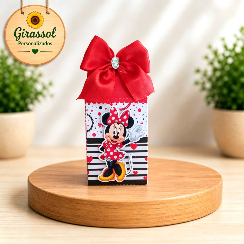 Kit de 20 Caixas Personalizadas Minnie Vermelha