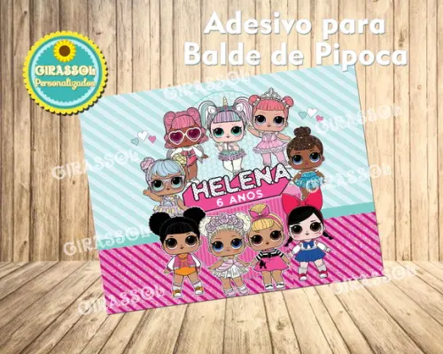 Adesivo - Balde de Pipoca LOL Surprise
