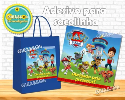 Adesivo de sacolinha Patrulha Canina