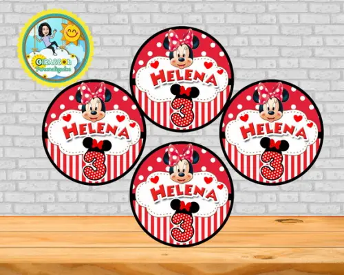 Adesivo para Latinha da Minnie Vermelha