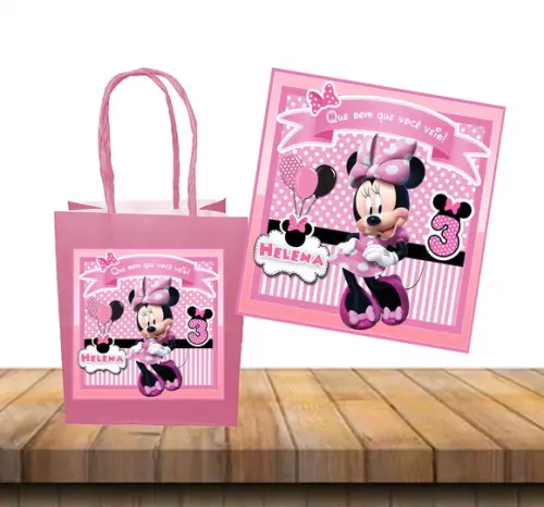 Adesivo para Sacolinha Minnie Rosa