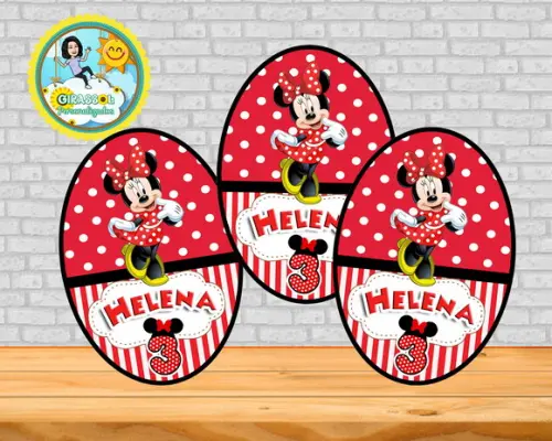 Adesivo para Tubete Minnie Vermelja