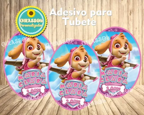 Adesivo para Tubete Patrulha Canina - Skye