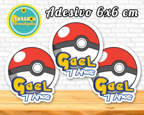 Adesivo Pokemon 6x6 cm