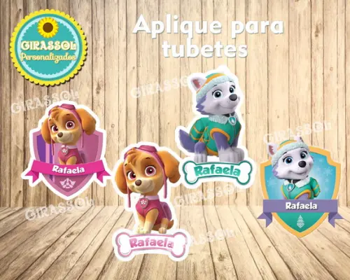 Aplique para Tubete -patrulha Canina