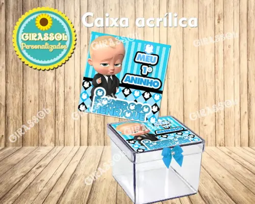 Caixinha Acrílica 5x5cm o Poderoso Chefinho