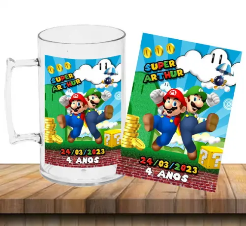 Caneca Acríica Super Mario
