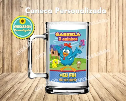 Caneca Acrílica Galinha Pintadinha