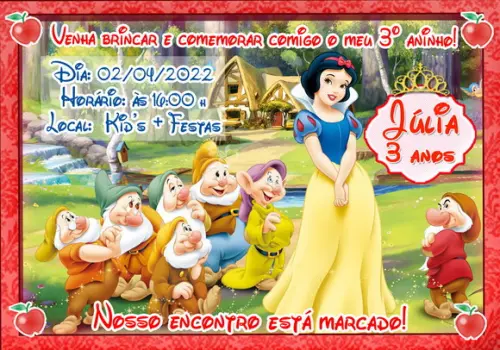 Convite Branca de Neve