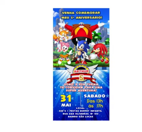 Convite Digital Sonic