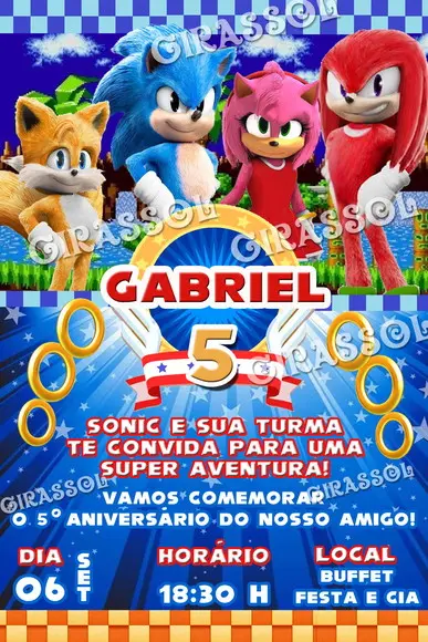 Convite Digital Sonic