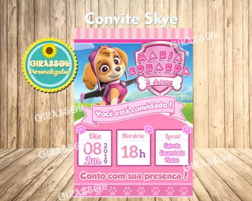 Convite Skye Patrulha Canina