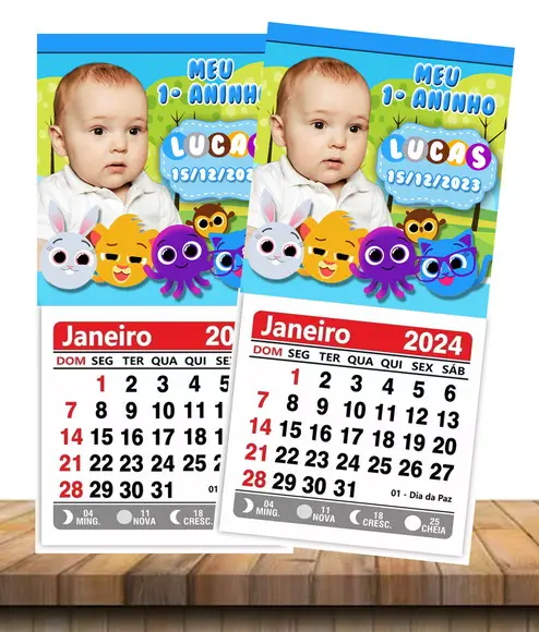 Foto Imã com Mini Calendário Bolofofos