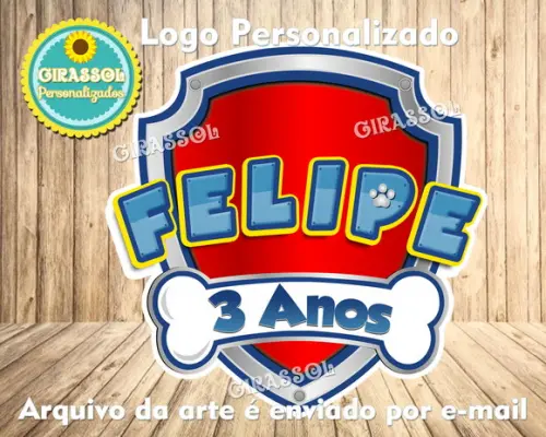 Escudo Patrulha Canina - Logo Personalizado
