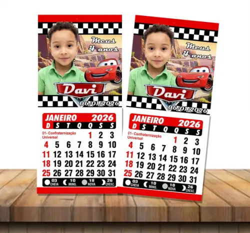 Foto Imã com Mini Calendário Carros