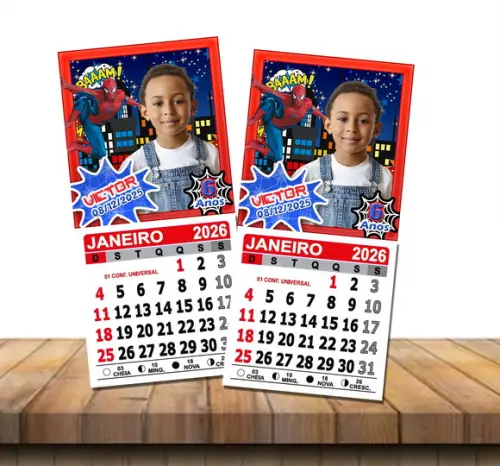 Foto Imã com Mini Calendário Homem Aranha