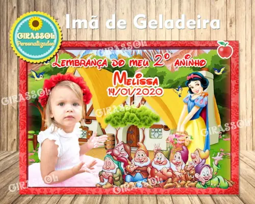 Imã de Geladeira Branca de Neve 10x7 cm